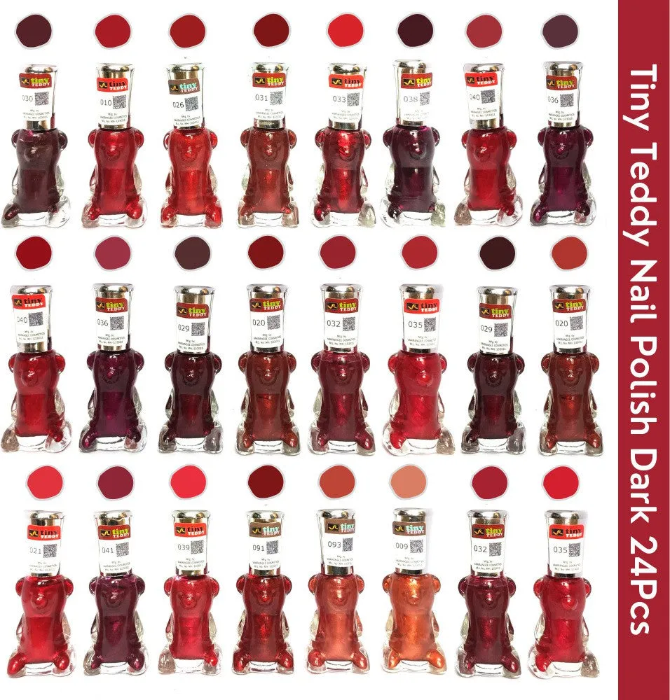 Tiny Teddy Shiny Dark Nail Polish  (Pack of 24, 6ML Each)