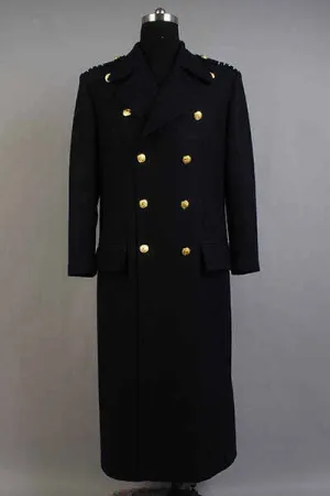 Torchwood Captain Jack Harkness Dark Blue Wool Coat Cosplay Costume