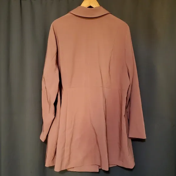 Torrid Blush Pink Twill A-Line Trench Coat Double-Breasted Size 3X 22-24