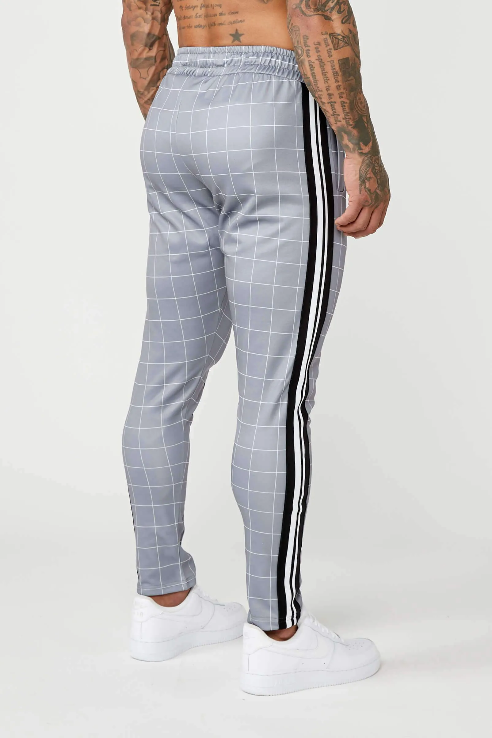 Tracksuit Jogger In Windowpane Check - Grey