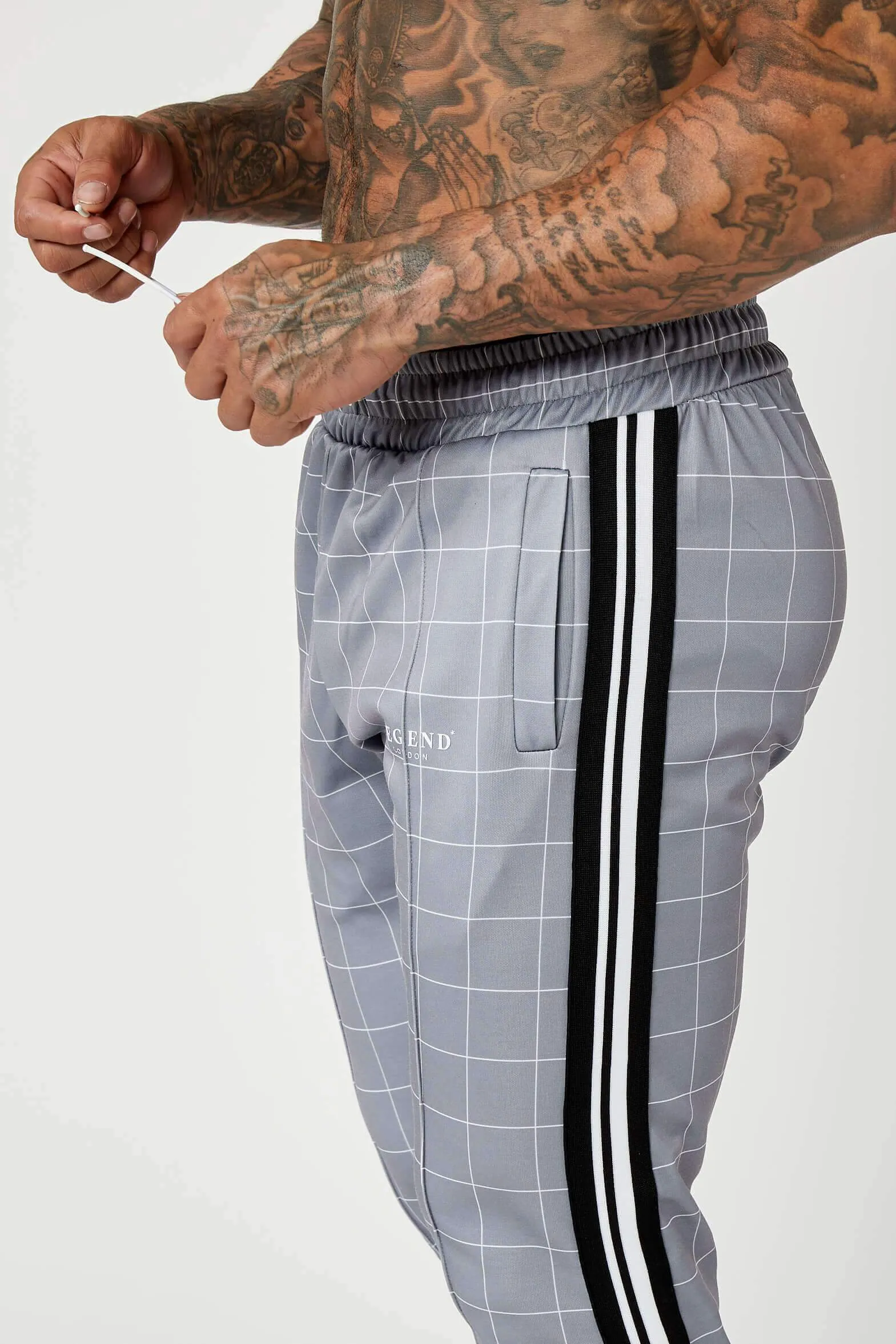 Tracksuit Jogger In Windowpane Check - Grey