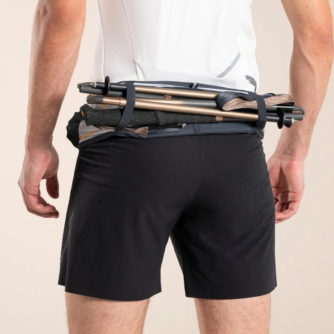Trail Running Hydration Belt - Pole Holder   Waterproof Smartphone Pocket