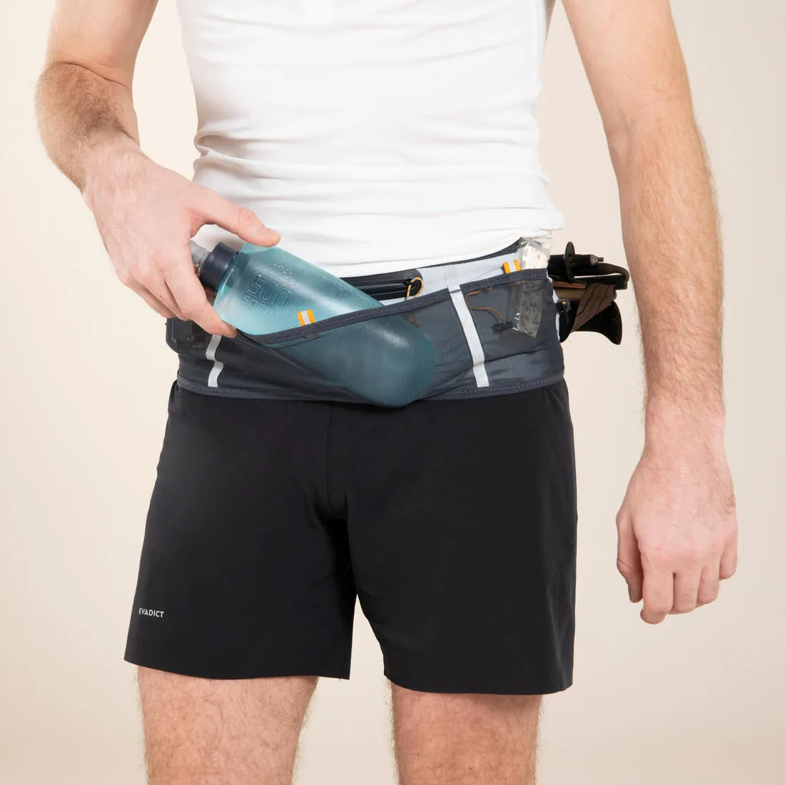 Trail Running Hydration Belt - Pole Holder   Waterproof Smartphone Pocket