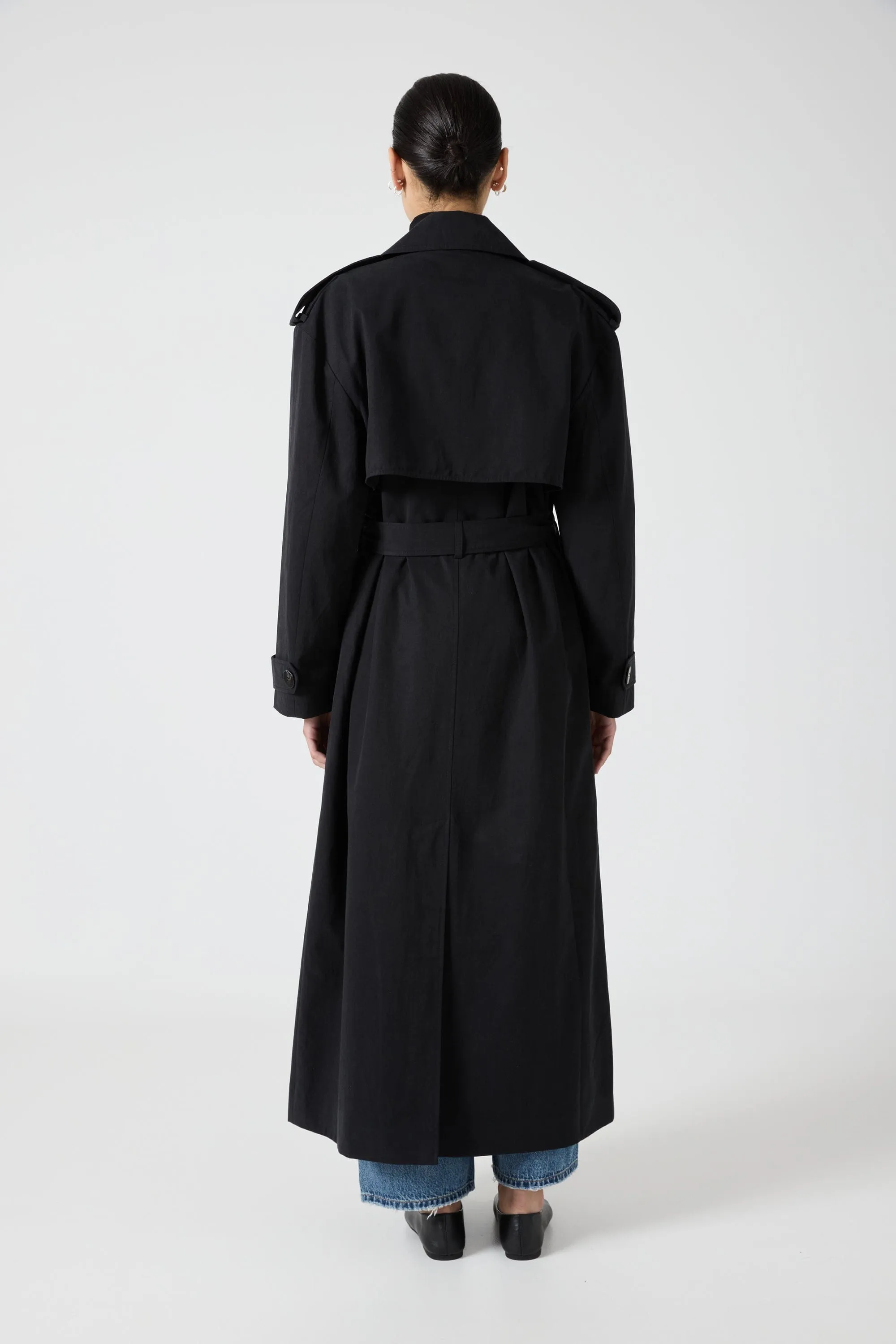 TRANSIT TRENCH COAT | BLACK