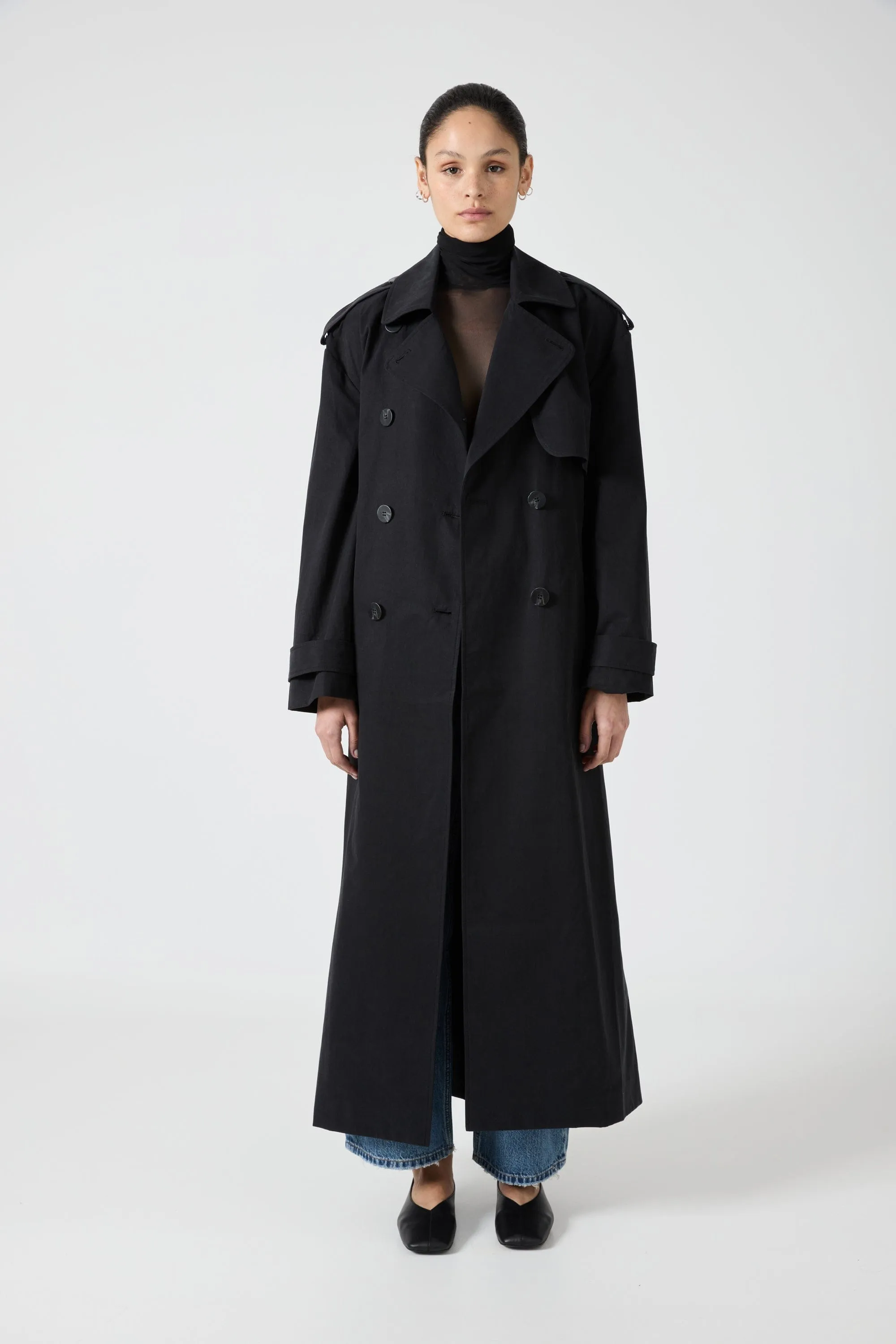 TRANSIT TRENCH COAT | BLACK