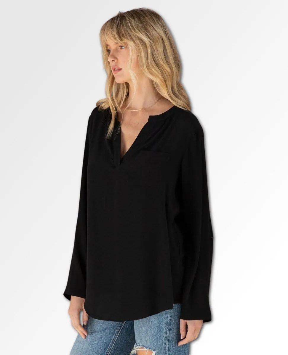 Tru Silky Long Sleeve Top Black