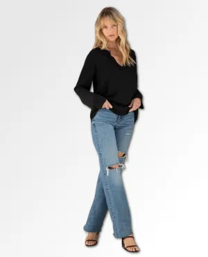 Tru Silky Long Sleeve Top Black