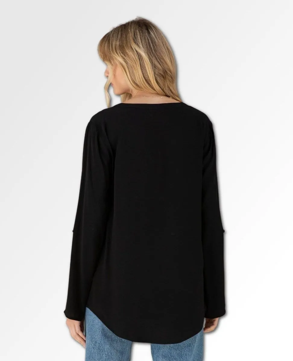 Tru Silky Long Sleeve Top Black