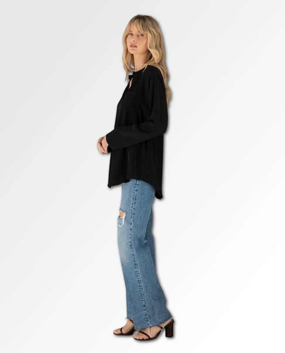 Tru Silky Long Sleeve Top Black