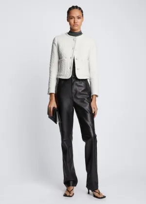 Tweed Cropped Jacket (Off White)