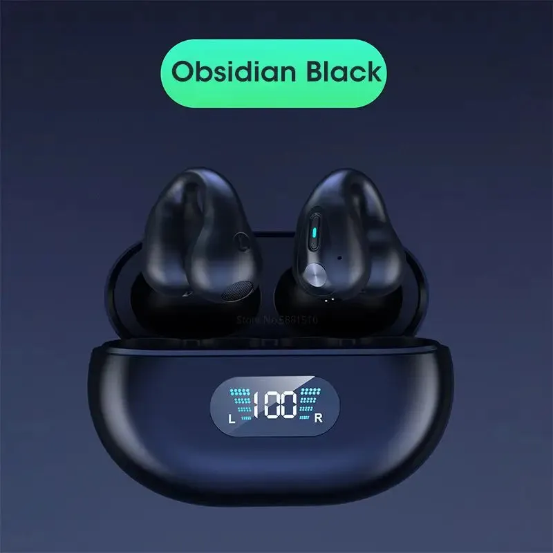 TWS Earbuds - Bluetooth 5.3 Wireless Earphones with Earcuff Design, HiFi Stereo Sound, Waterproof Sports Earhook, Mic
