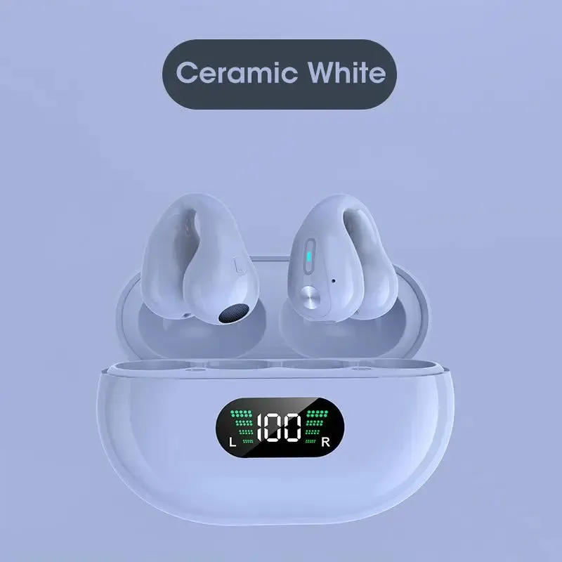 TWS Earbuds - Bluetooth 5.3 Wireless Earphones with Earcuff Design, HiFi Stereo Sound, Waterproof Sports Earhook, Mic