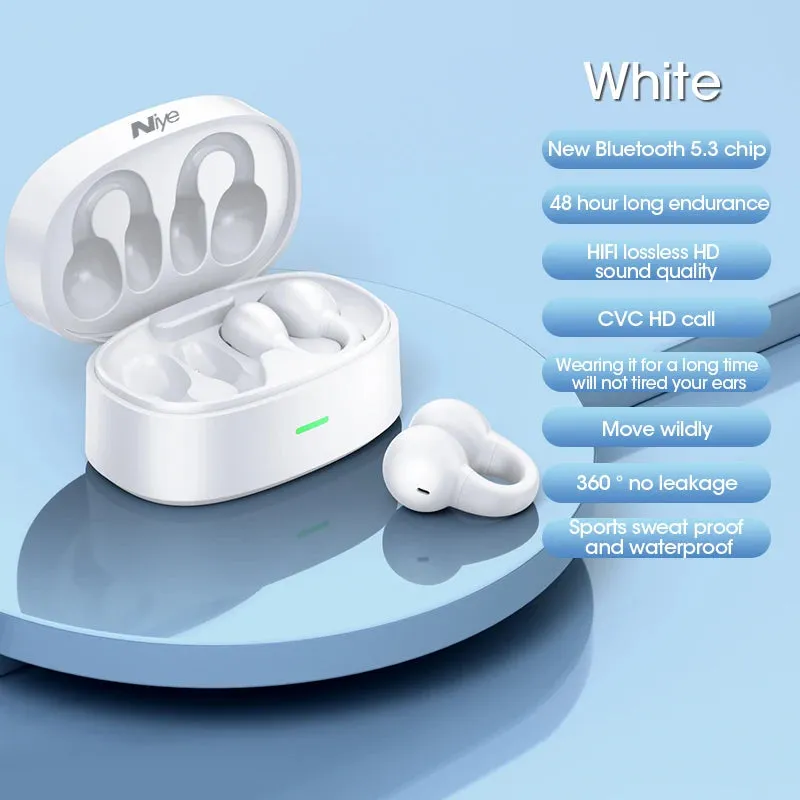 TWS Earbuds - Bluetooth 5.3 Wireless Earphones with Earcuff Design, HiFi Stereo Sound, Waterproof Sports Earhook, Mic