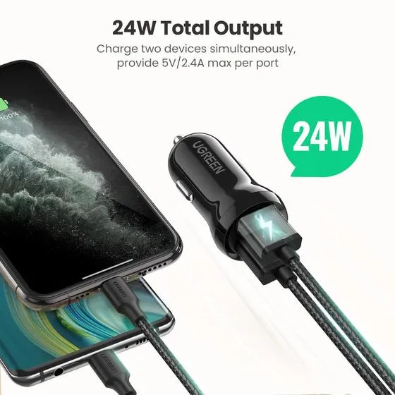 Ugreen Dual USB Port Car Charger