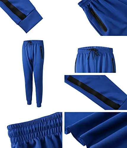 URBEX Men's Athletic Casual Tracksuit Pants Hooded Full Zip Jacket Sweatsuit Set for Men…-ROYAL-2XL