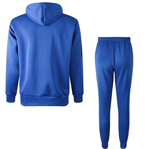 URBEX Men's Athletic Casual Tracksuit Pants Hooded Full Zip Jacket Sweatsuit Set for Men…-ROYAL-2XL
