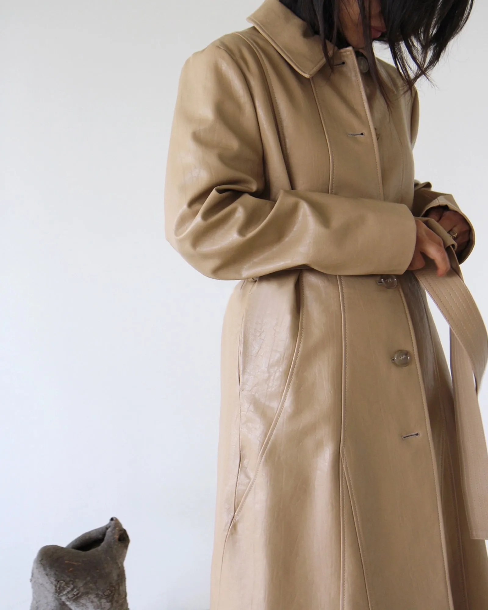 Vegan Leather Trench