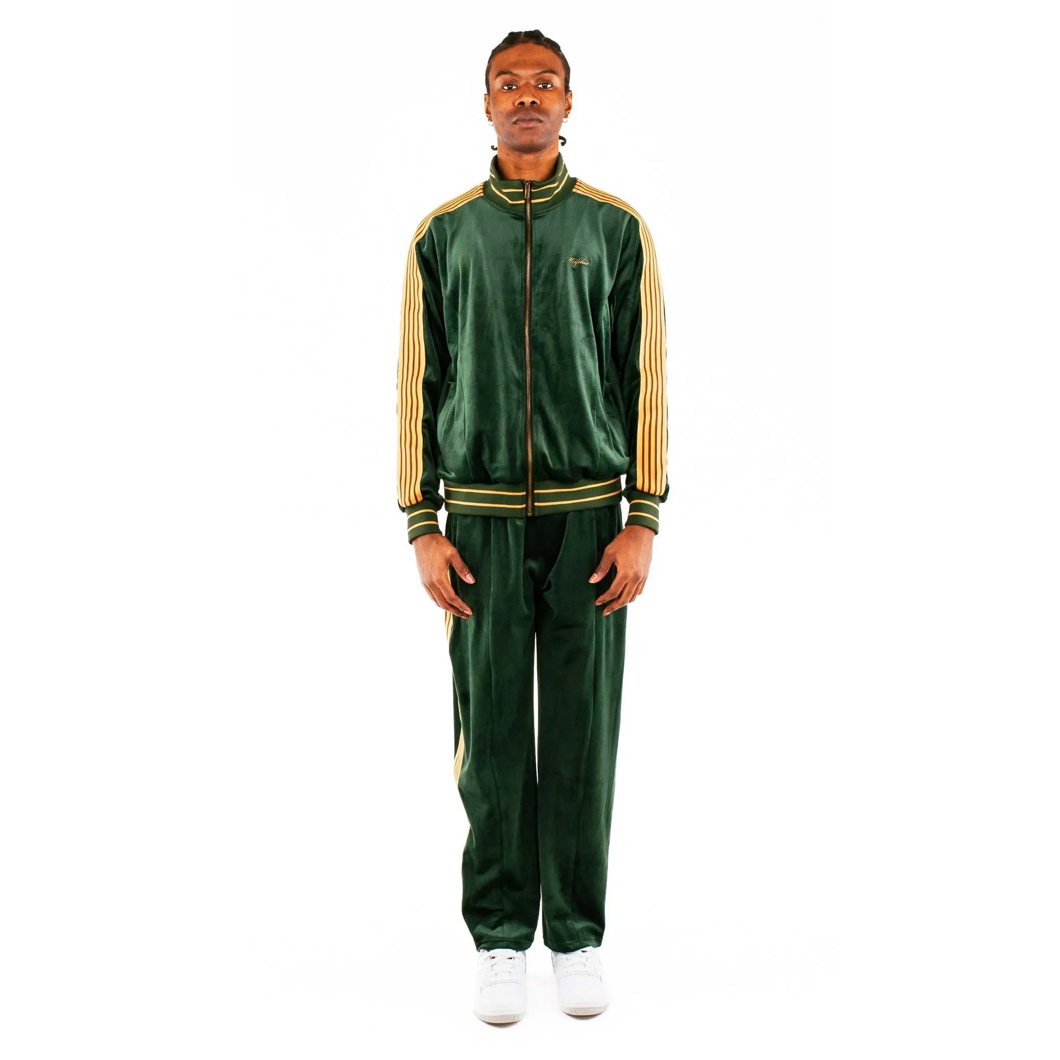 Velour Track Jacket - Emerald Green