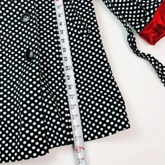 Vertigo Paris Black White Polka Dot Double Breasted Coat Trench Coat Jacket S