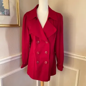 Vertigo Paris Double Breasted Red Trench Coat Lined Women's Size M