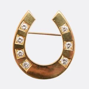 Victorian Diamond Horseshoe Brooch