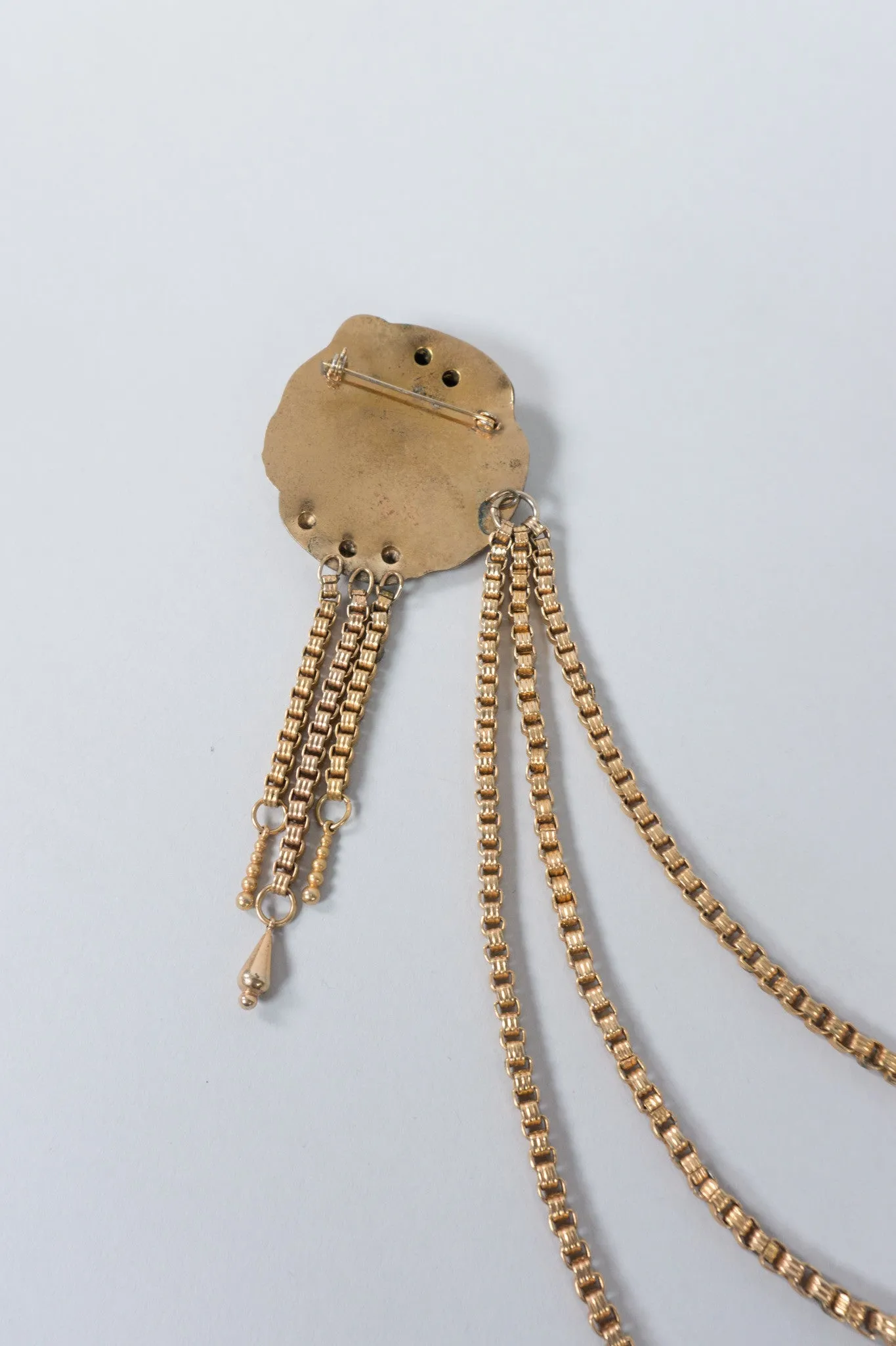 Victorian Face Chain Brooch