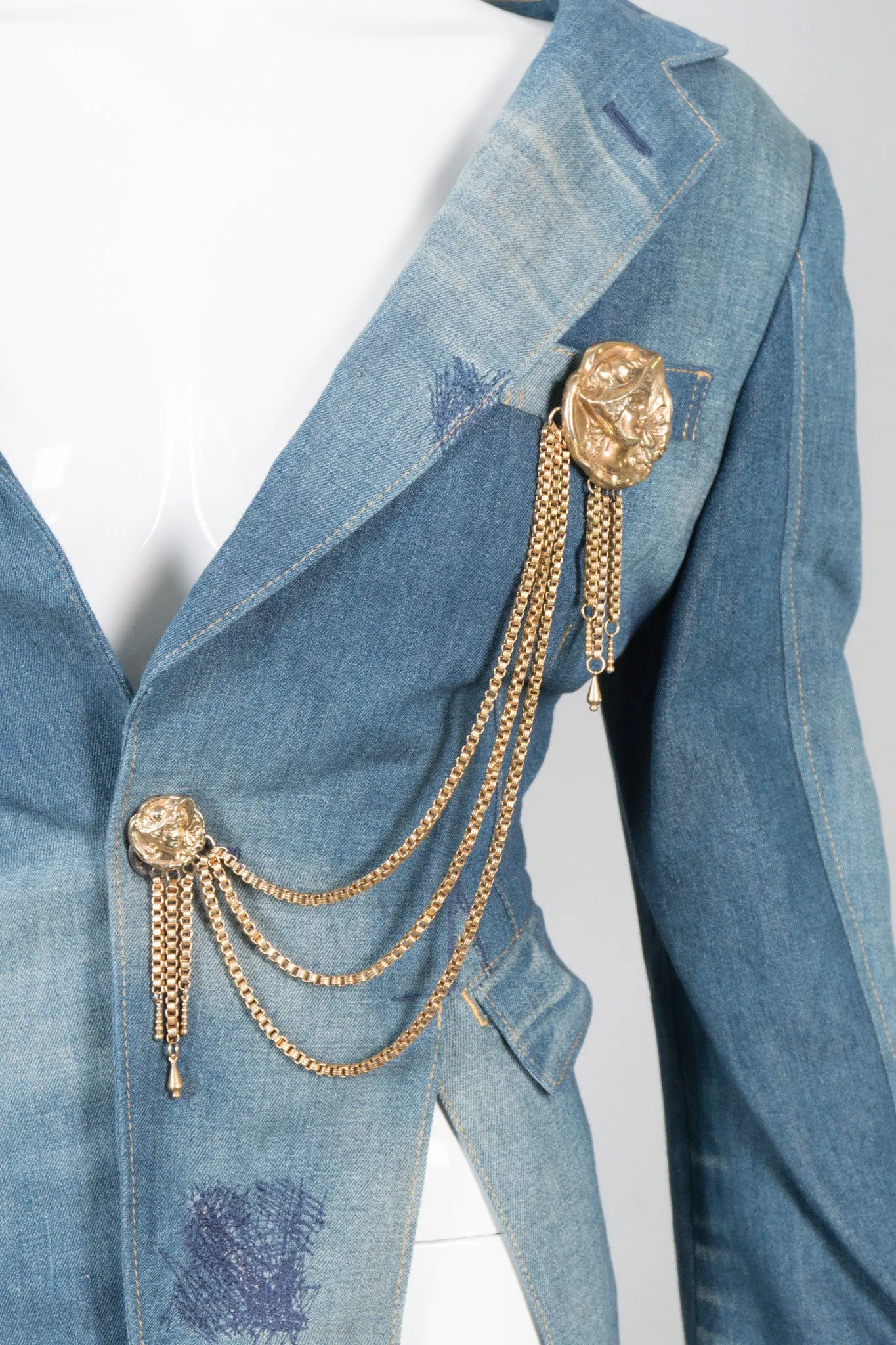 Victorian Face Chain Brooch