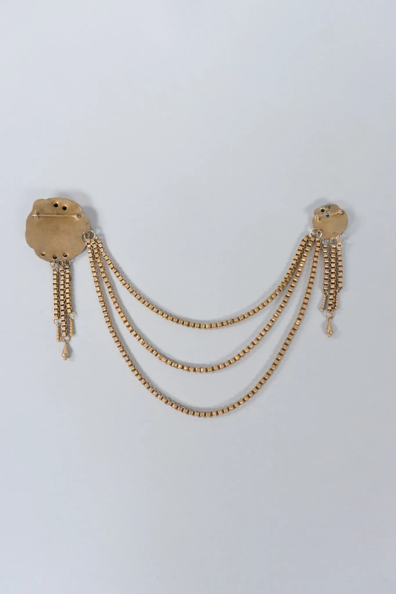 Victorian Face Chain Brooch