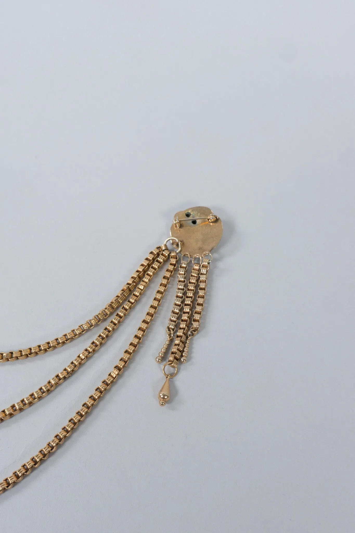 Victorian Face Chain Brooch
