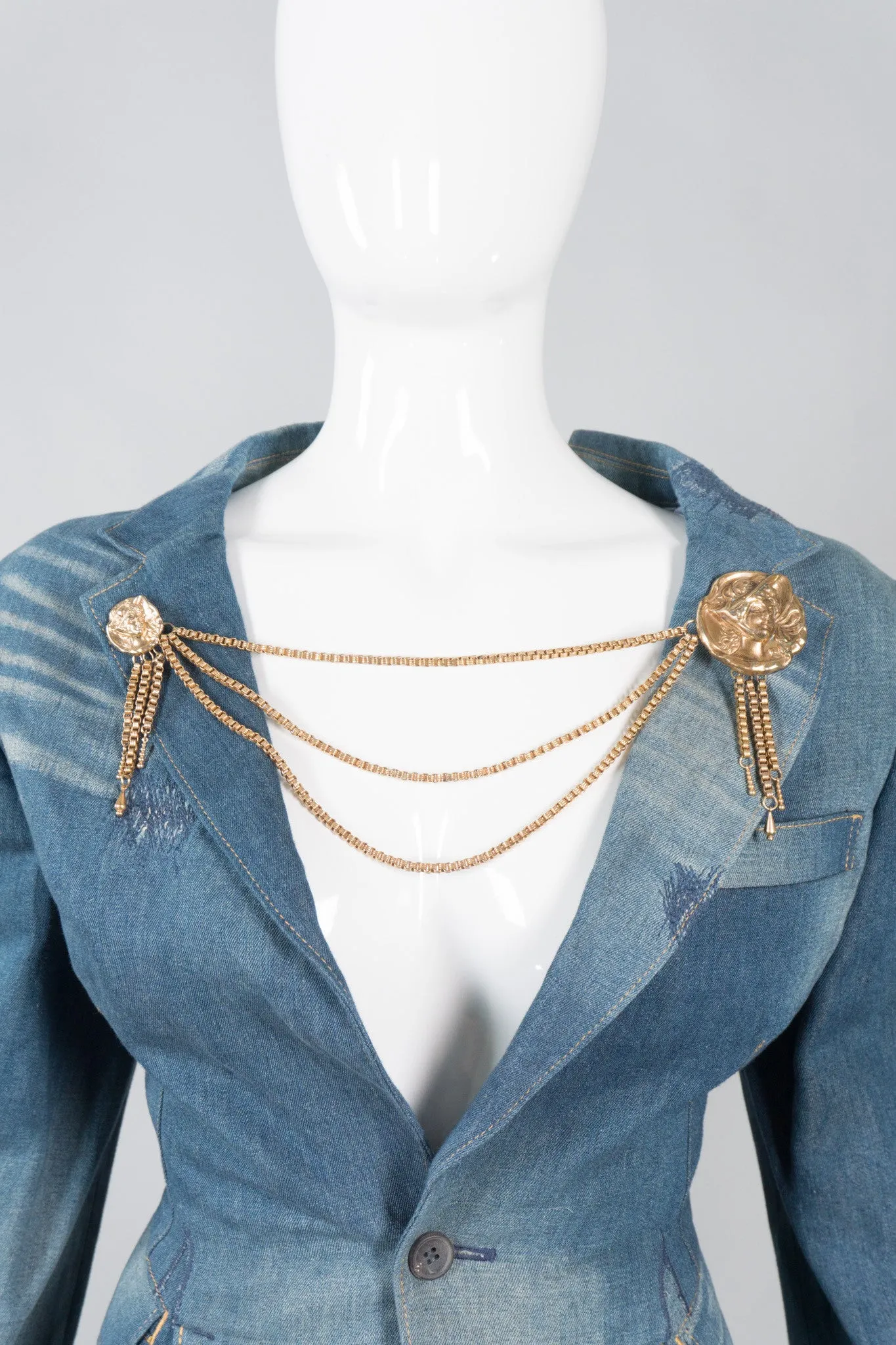 Victorian Face Chain Brooch