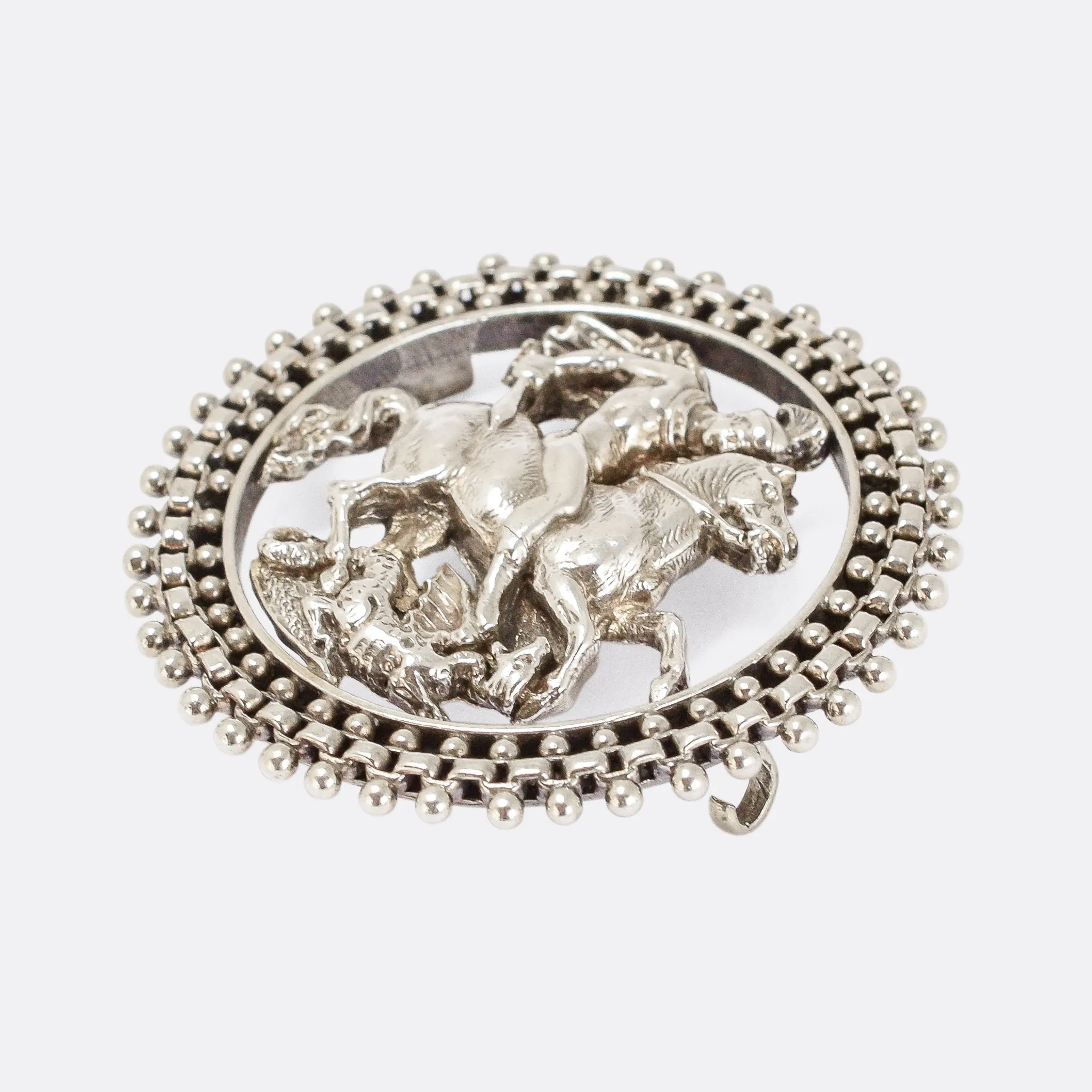 Victorian St George And The Dragon Brooch