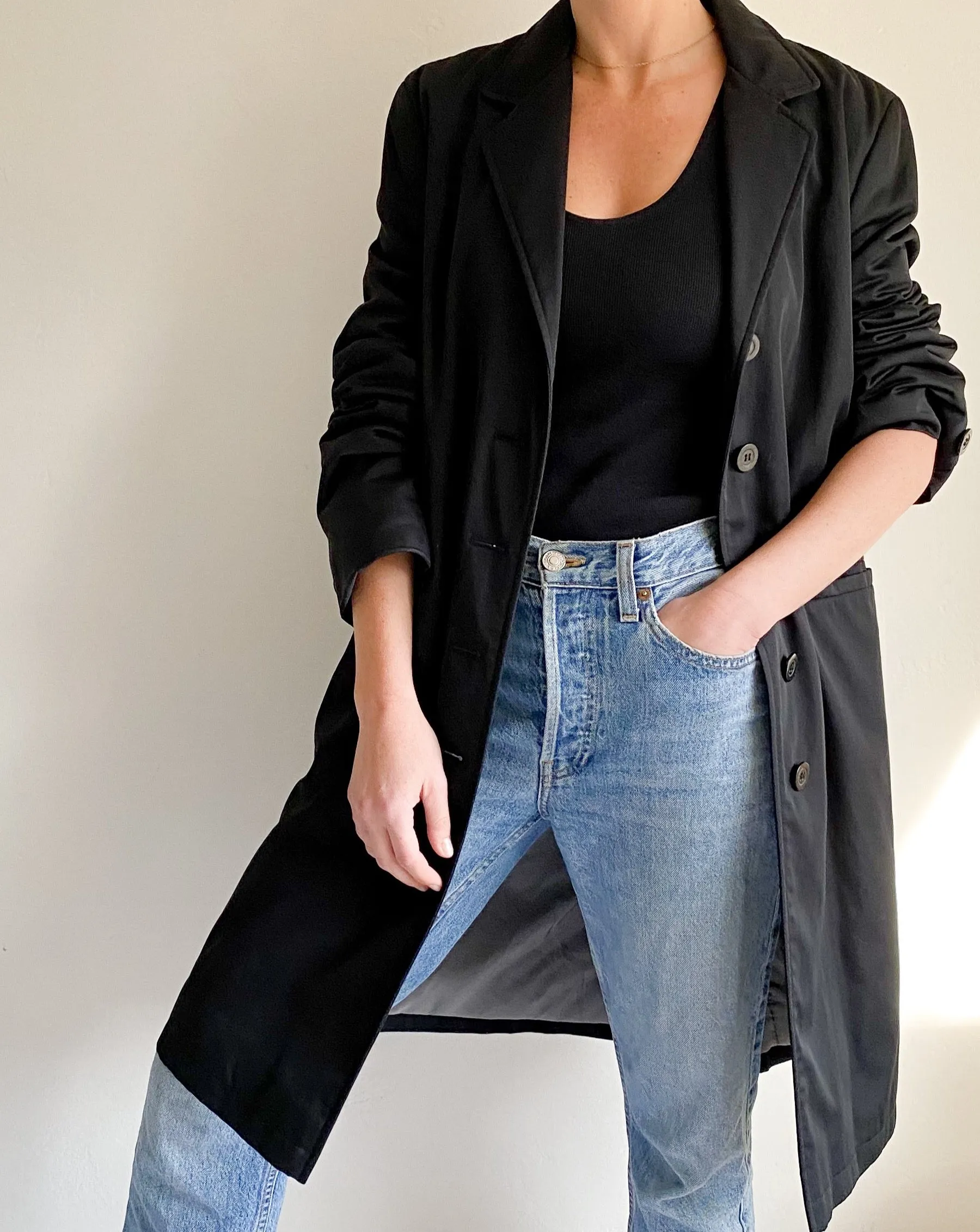 Vintage Black Trench Coat