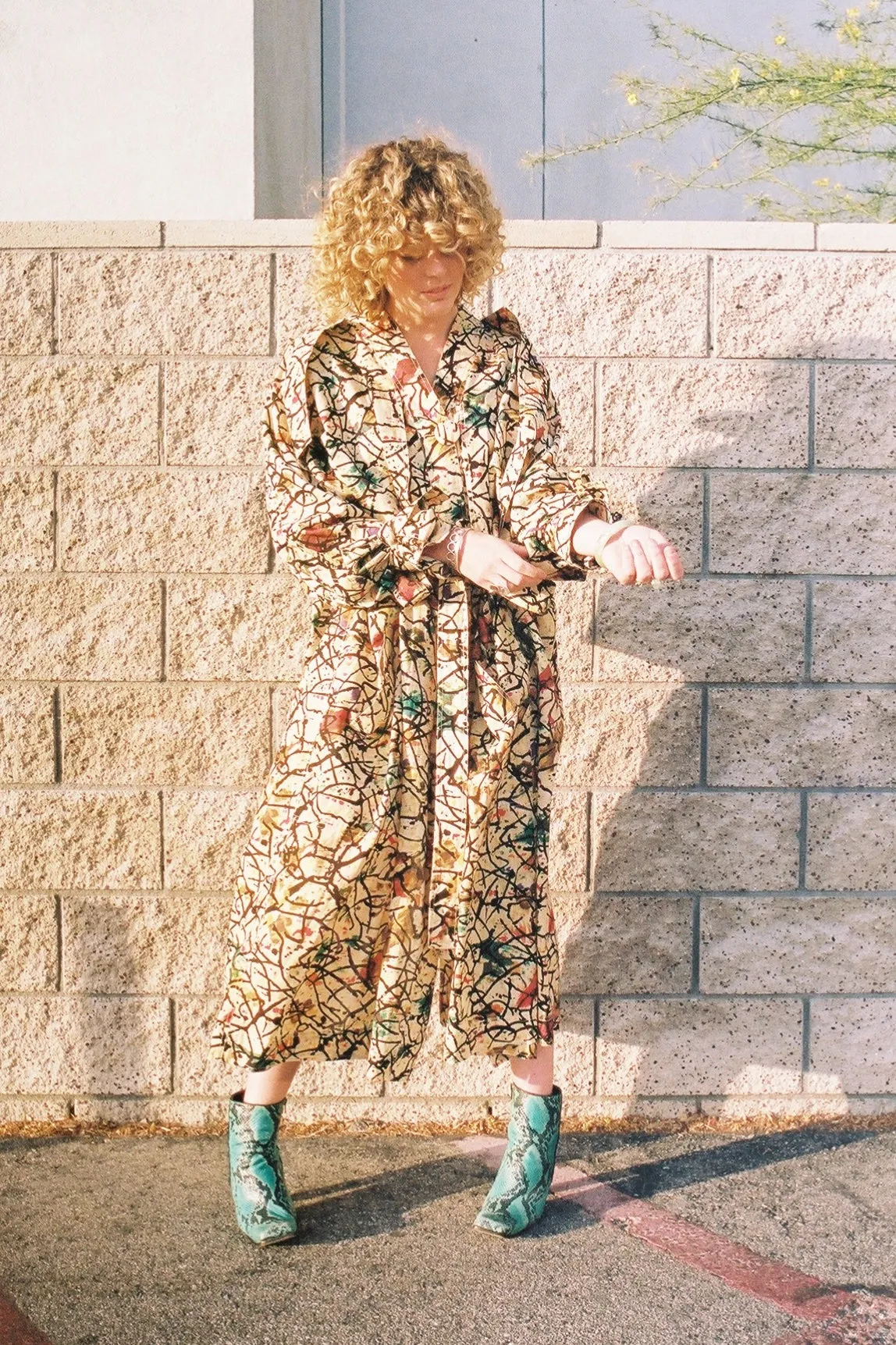 Vintage Fong Leng Splatter Paint Trench Dress