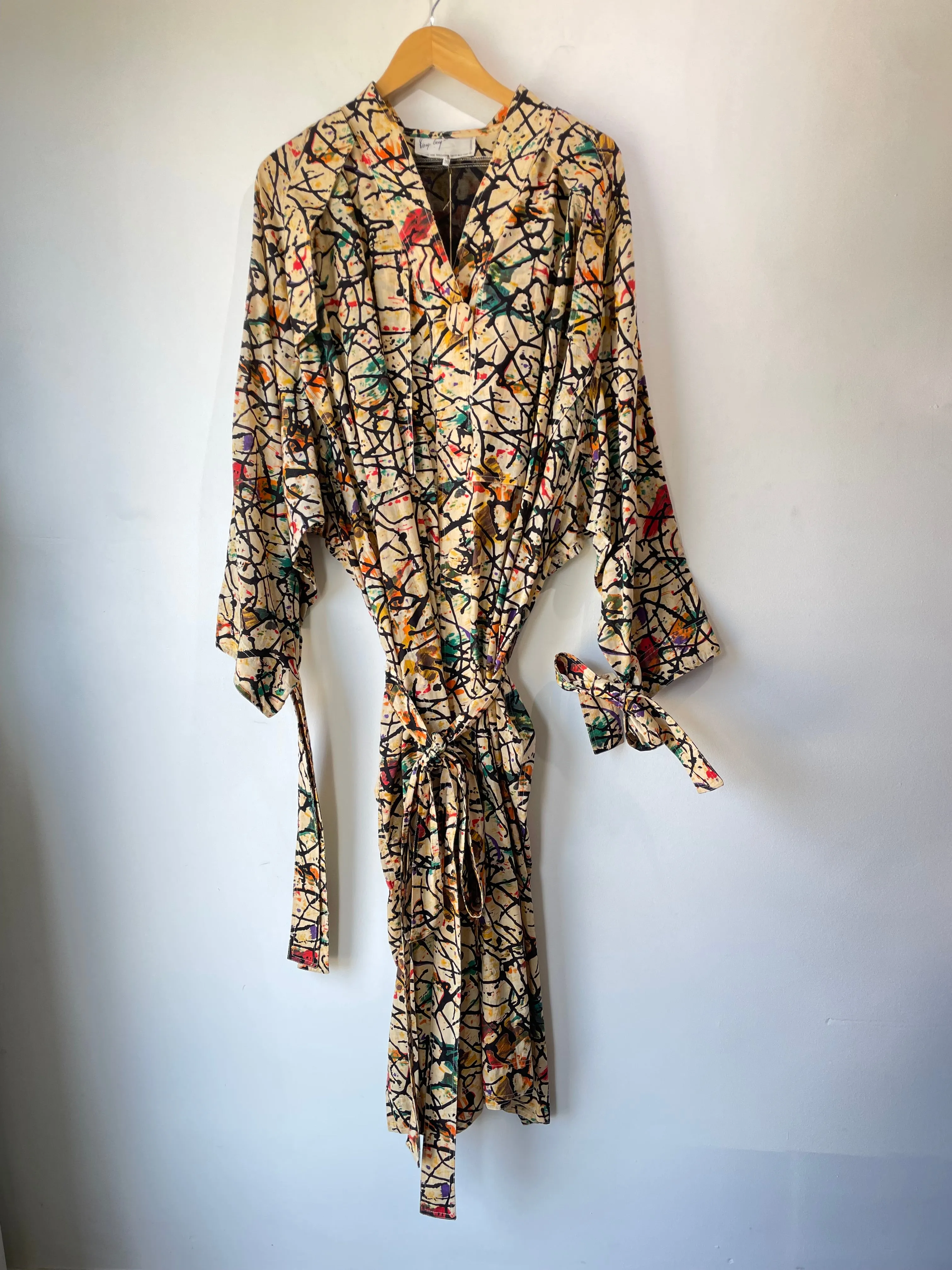 Vintage Fong Leng Splatter Paint Trench Dress