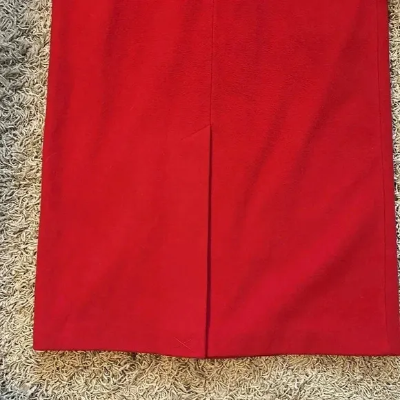 Vintage Kristen Blake Women's Red Wool Double Breasted Trench Coat Size 12