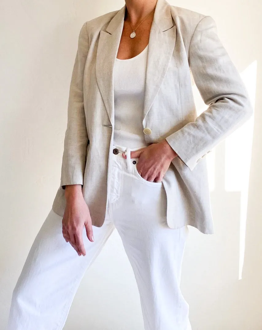 Vintage Stone Linen Blazer