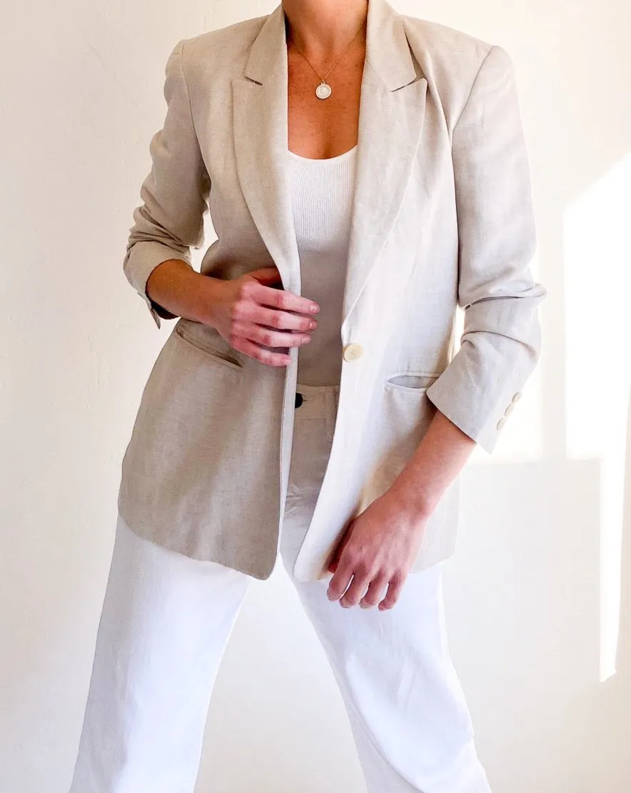 Vintage Stone Linen Blazer