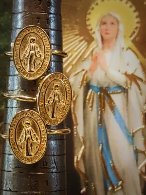 Virgin Mary gold plated rings