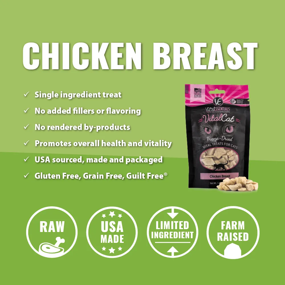 Vital Essentials Vital Cat Freeze Dried Grain Free Chicken Breast Cat Treats