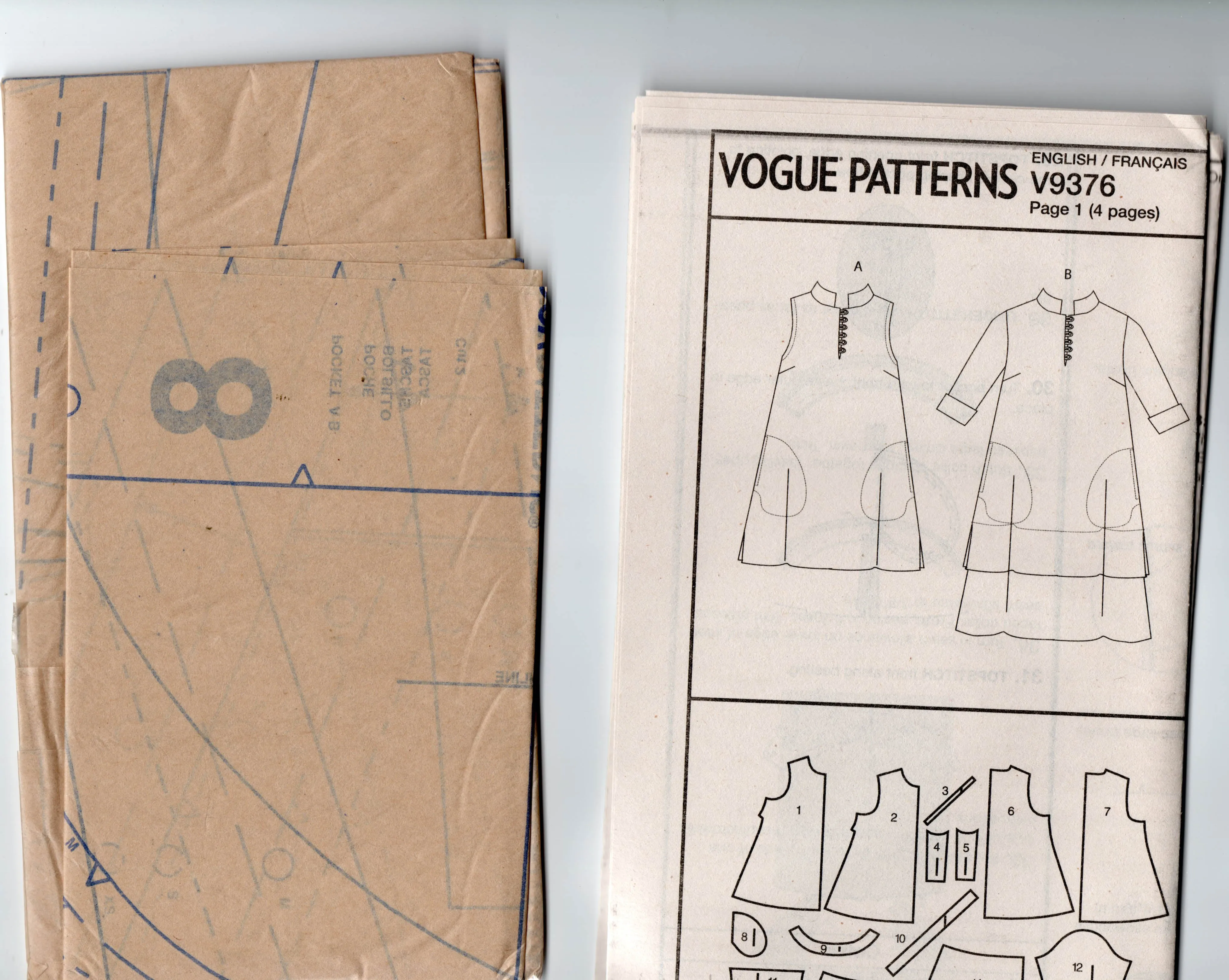 Vogue Designer Original V9376 MARCY TILTON Womens Flared Tunic and Dress Out Of Print Sewing Pattern Sizes XS - M or L - XXL UNCUT Factory Folded