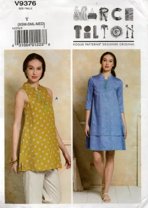 Vogue Designer Original V9376 MARCY TILTON Womens Flared Tunic and Dress Out Of Print Sewing Pattern Sizes XS - M or L - XXL UNCUT Factory Folded