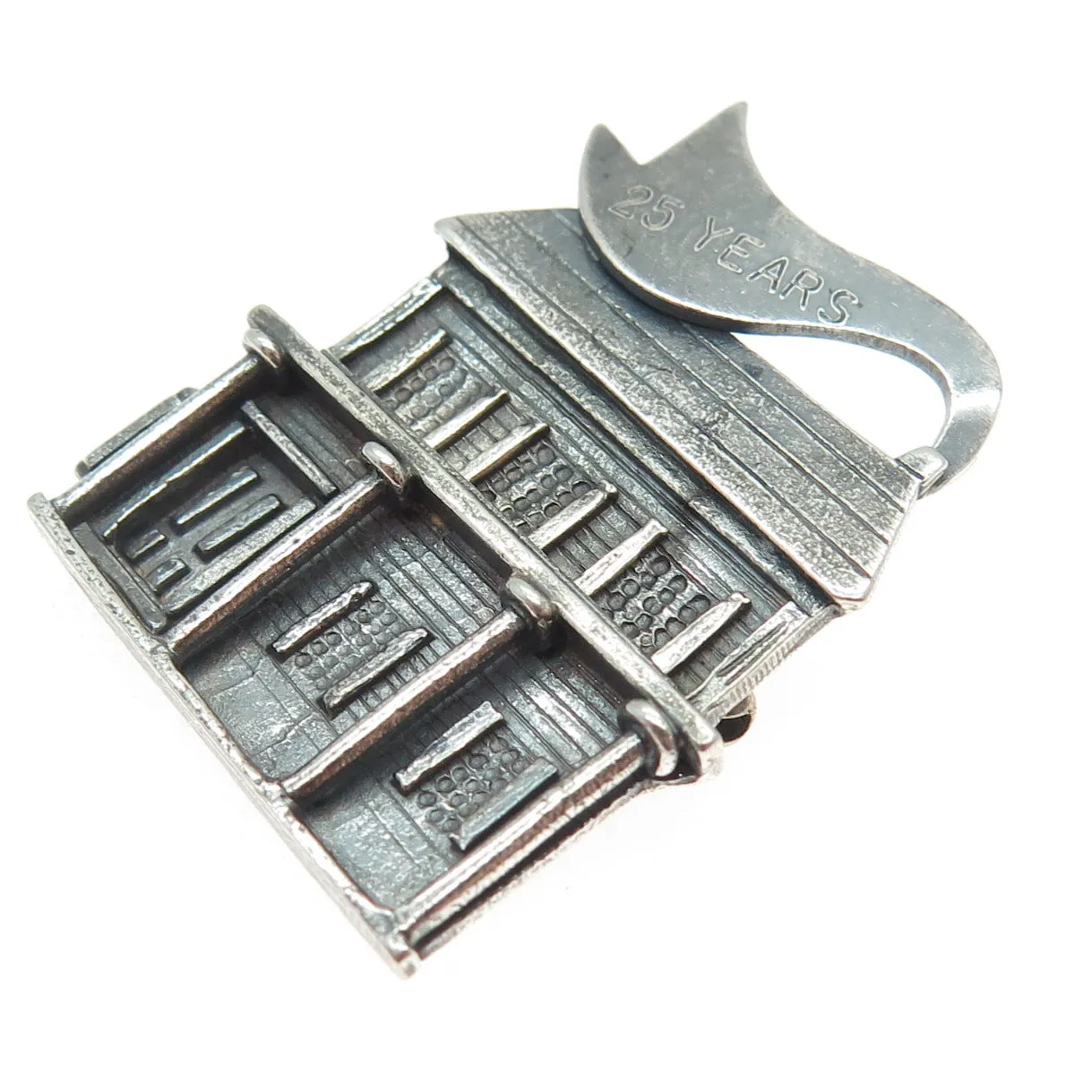 VVW 1997 925 Sterling Vintage 25 Years Anniversary House Oxidized Brooch