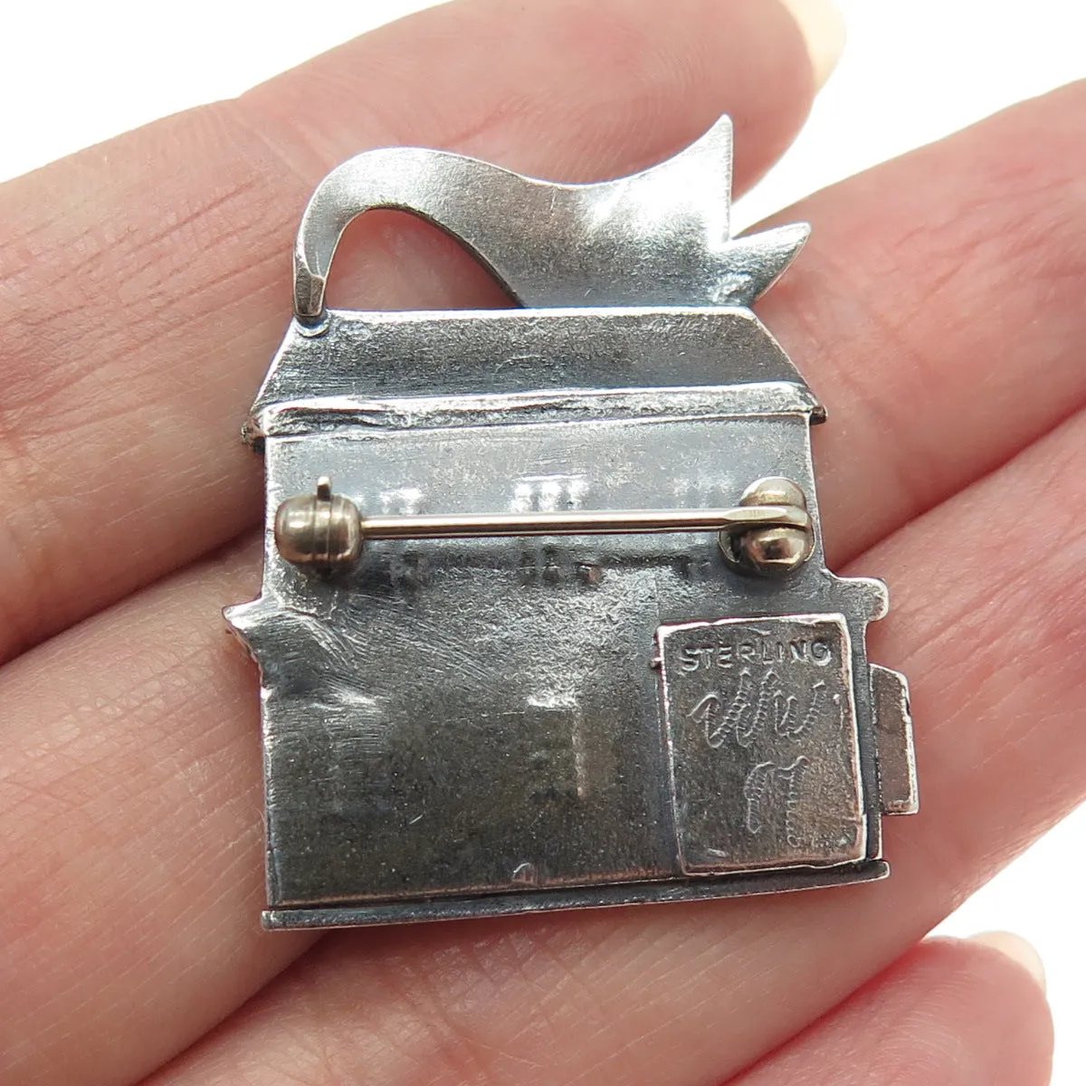 VVW 1997 925 Sterling Vintage 25 Years Anniversary House Oxidized Brooch