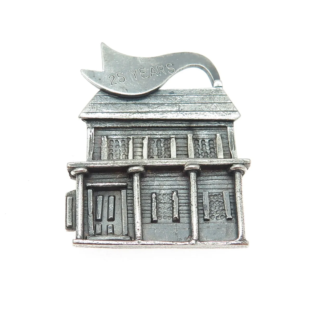 VVW 1997 925 Sterling Vintage 25 Years Anniversary House Oxidized Brooch