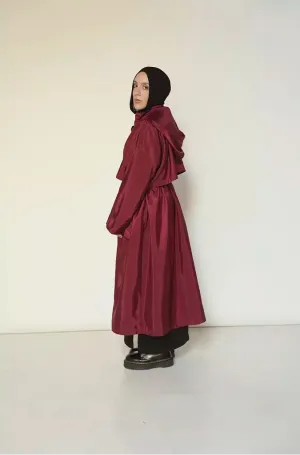 Waterproof Trench Coat in Burgundy