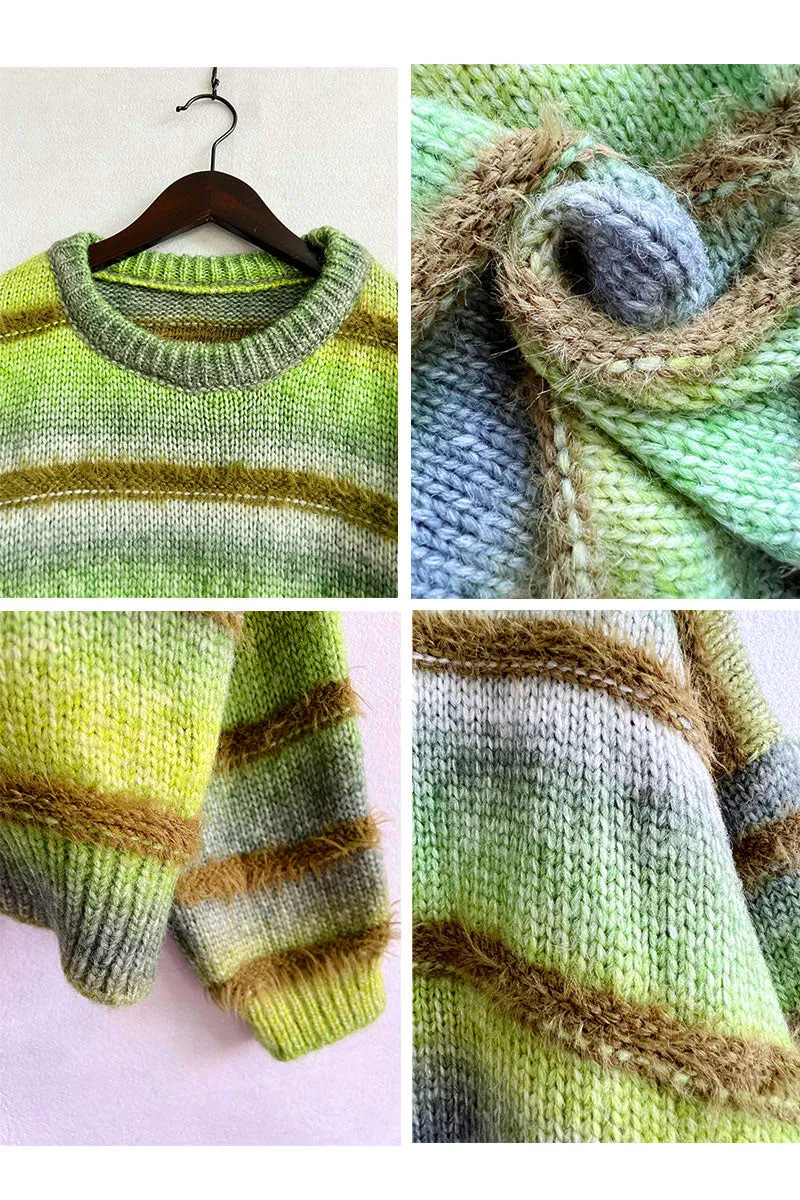 WH872 Fluffy Tie Dye Sweater