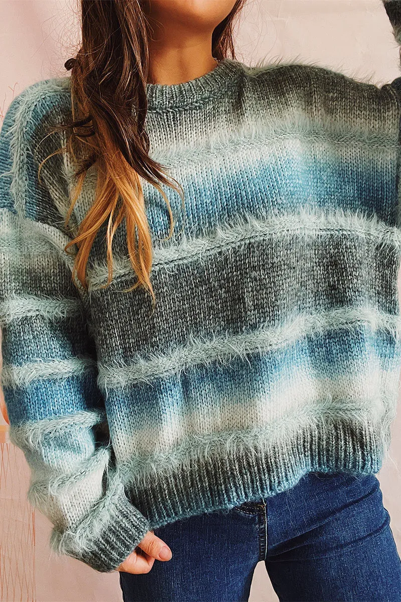 WH872 Fluffy Tie Dye Sweater