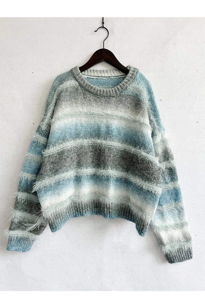 WH872 Fluffy Tie Dye Sweater
