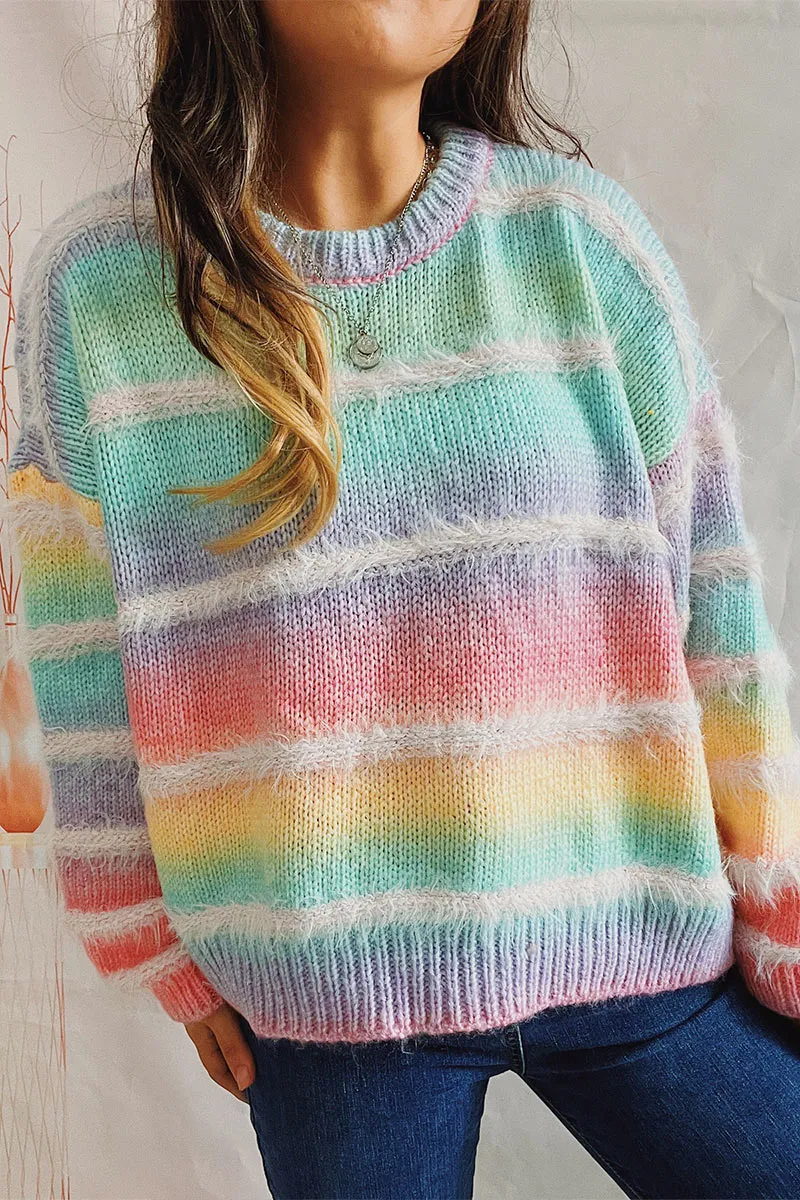 WH872 Fluffy Tie Dye Sweater