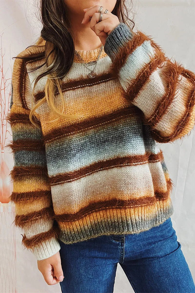 WH872 Fluffy Tie Dye Sweater
